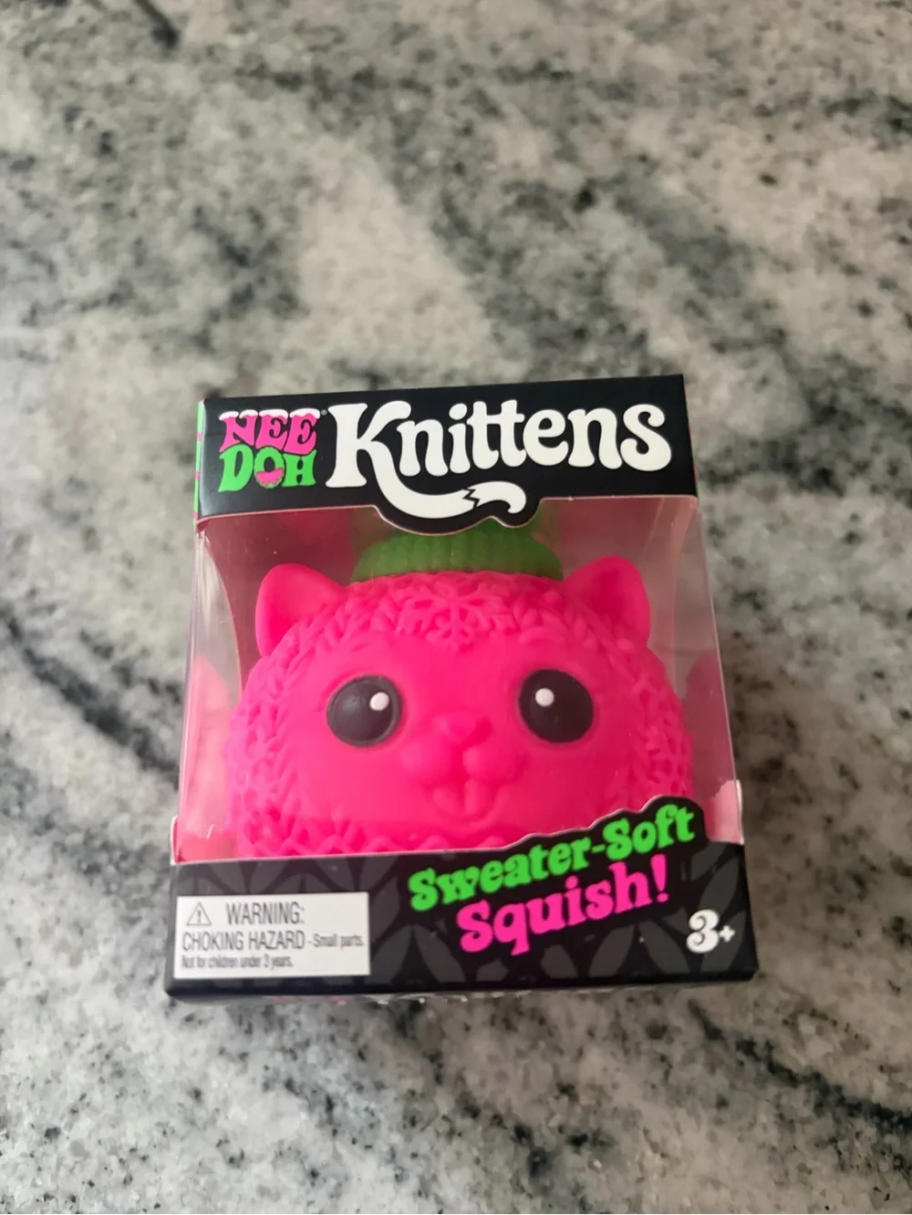 NEW NeeDoh Smitten Knittens Sweater-Soft Squish Pink Sealed Christmas kitten